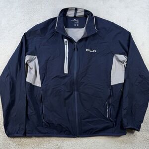 RLX Ralph Lauren Jacket Mens Large Navy Performance Stretch Windbreaker Packable